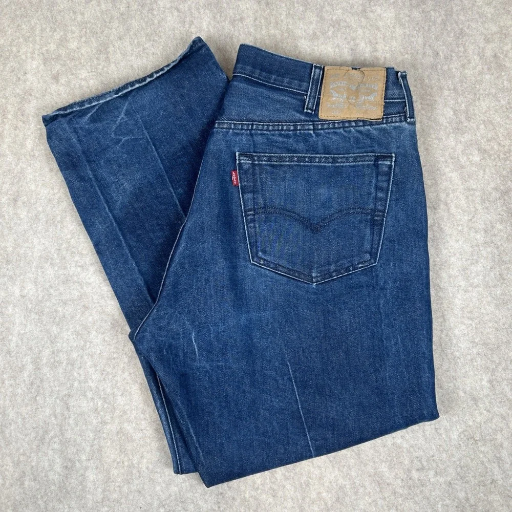 Levi's 501 Original Fit Button Fly‎ Dark Wash Jeans Men's 40x30 Blue